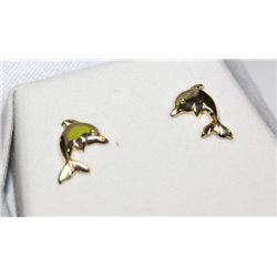 14KT GOLD DOLPHIN EARRINGS