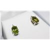 Image 1 : STERLING SILVER PERIDOT & DIAMOND EARRINGS
