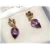 Image 1 : 10KT GOLD AMETHYST TEARDROP EARRINGS