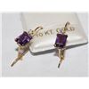 Image 1 : 10KT GOLD AMETHYST & DIAMOND EARRINGS  MSRP $714
