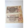 Image 1 : GERMAN NAZI 50 AND 2 MARK BANKNOTES CONCENTRATION CAMP "GROSS ROSEN"X2