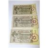 Image 1 : 3 NAZI GERMAN 1 MARK BANKNOTES CONCENTRATION CAMP "GROSS ROSEN"