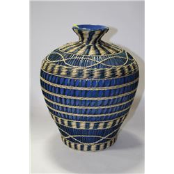 WICKER & CERAMIC VASE