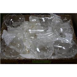 7 PINWHEEL CRYSTAL WINE GLASSES