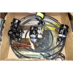 WROUGHT IRON MIRRORED HANGING CANDLE HOLDER