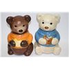 Image 1 : 2 COLLECTIBLE 1960s METLOX BEAR COOKIE JARS
