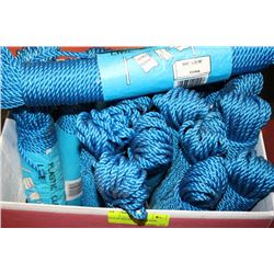 BOX OF NYLON CAMPING ROPE