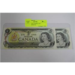 GEM UNC 1973 CONSEC S/N 1 DOLLAR NOTES X2