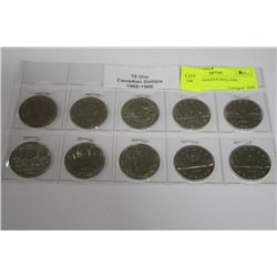 10 UNC CANADIAN DOLLARS 1968-1986