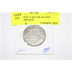 1929 GEORGE V SILVER 50 CENT LOWER MINTAGE