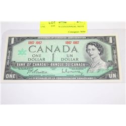 UNC 1967 NO S/N CENTENNIAL NOTE