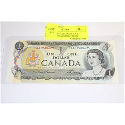 GEM UNC 1973 ASTERISK AA 1 DOLLAR REPLACEMENT NOTE
