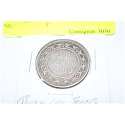 SCARCE 1896 NEWFOUNDLAND SILVER 50 CENT