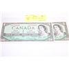 Image 1 : UNC 1954 CONSEC S/N 1 DOLLAR NOTES X2