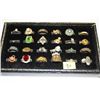 Image 1 : TRAY OF VINTAGE OLD STORE STOCK RINGS