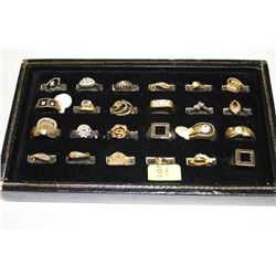 TRAY OF VINTAGE OLD STORE STOCK RINGS