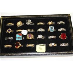 TRAY OF VINTAGE OLD STORE STOCK RINGS