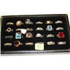 Image 1 : TRAY OF VINTAGE OLD STORE STOCK RINGS