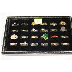 TRAY OF VINTAGE OLD STORE STOCK RINGS