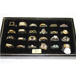 TRAY OF VINTAGE OLD STORE STOCK RINGS