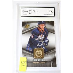 2011 SPX JORDAN EBERLE ROOKIE CARD GMA SCORED 10