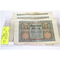 FOUR GERMAN 1920 50 MARK - SERIES A, B, C, & D X4