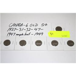 CANADA 1927/.31/32/47/49 NICKELS