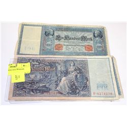 THREE GERMAN 1910 100 MARK SERIES F X3