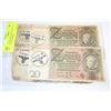 Image 1 : FOUR WAFFEN-SS BANKNOTES 10, 20, 20, & 50 MARK