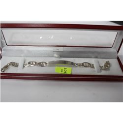 #47 ST SILVER NAME TAG BRACELET 51 GRAMS
