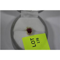 #41 10 KT GOLD RUBY AND DIAMOND PENDANT