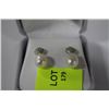 Image 1 : #5 ST SILVER FRESHWATER PEARL AND DIAMOND EARRINGS