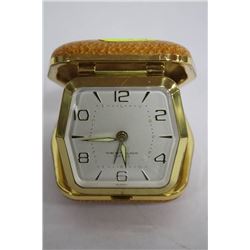 ESTATE WESTCLOX 70 JEWEL GENUINE LEATHER CLOCK
