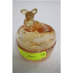 DEPRESSION GLASS SCOTTY DOG DISH