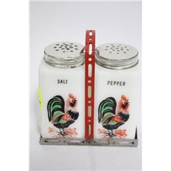 ANTIQUE TIPP BRAND MILK GLass salt and PEPPER