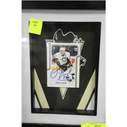 FRAMED SIGNED SIDNEY CROSBY CARD