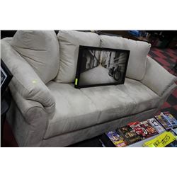 OFF WHITE MICROFIBRE SOFA