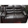 Image 2 : NEW CHOCOLATE BROWN LEATHER RECLINING SOFA AND