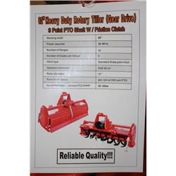 NEW 82" HEAVY DUTY ROTARY TILLER