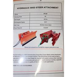 NEW 86" HYDRAULIC SKID STEER LOADER/DOZER/SNOWPLOW