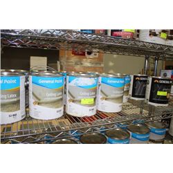 SHELF 7-11 CANS- RED BASE ACRYLIC STAIN/ WHITE