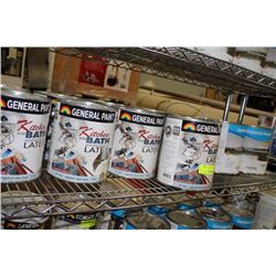 SHELF 9- 13 CANS WHITE CEILING PAINT/ EGGSHELL