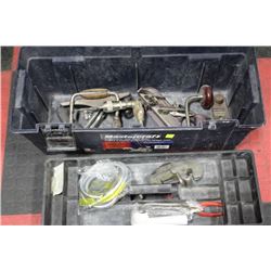 MASTERCRAFT TOOL BOX W PLANERS AND HAND DRILL