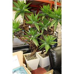 PAIR OF WHITE POTTED ART. PLANTS