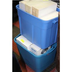 2 TOTES OF WONDERART LARGE LATCH HOOK KITS