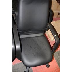 NEW BLACK LEATHERETTE OFFICE ARMCHAIR