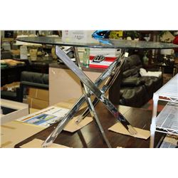 METAL AND GLASS KITCHEN TABLE