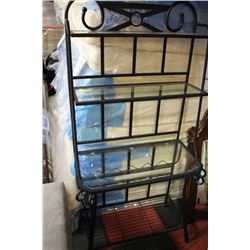 BLACK METAL AND GLASS 3 TIER DISPLAY RACK