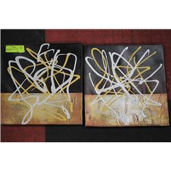 PAIR OF SMALL WALL ART HANGINGS