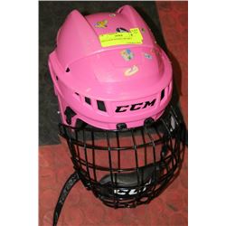 GIRLS PINK HOCKEY HELMET